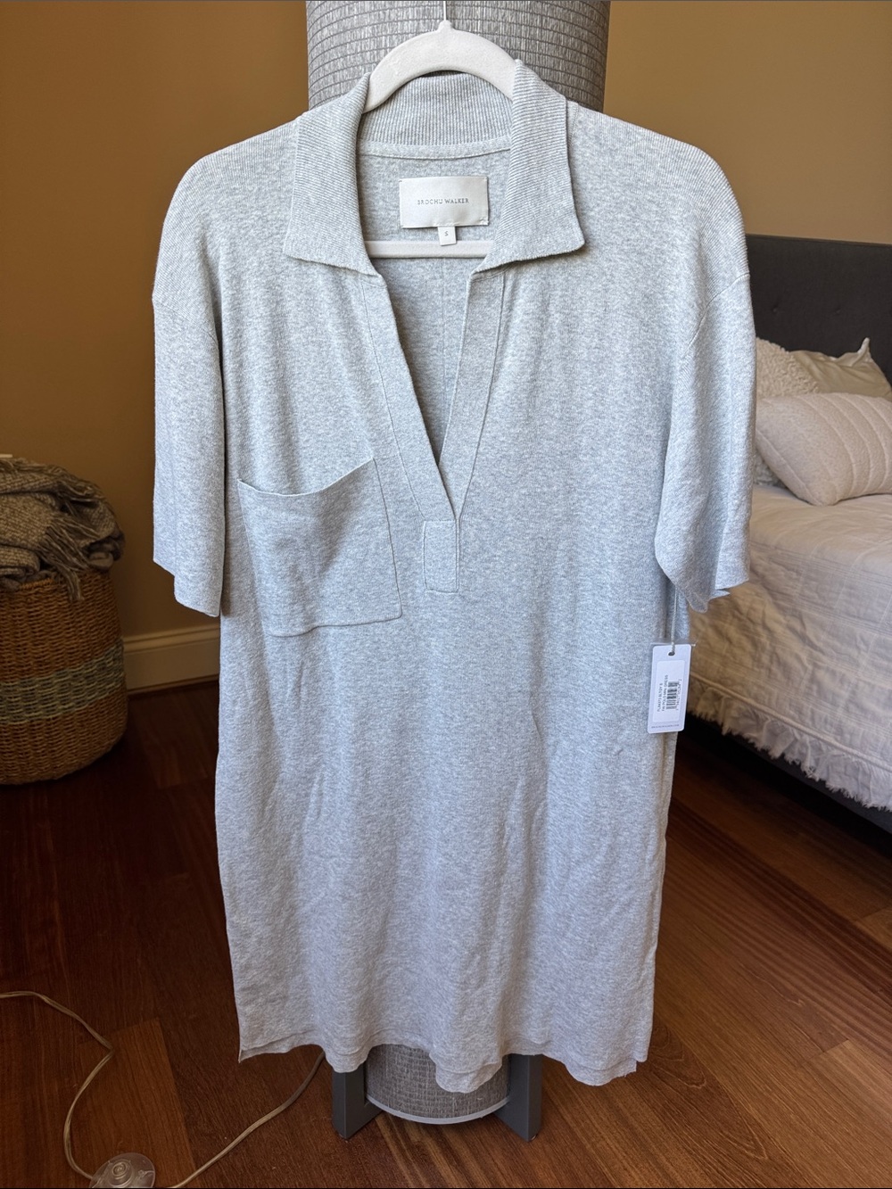 Light Heather Gray Polo dress with Pocket